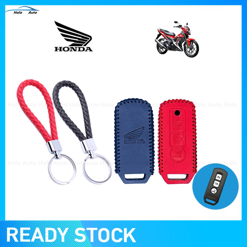 100% Leather Key Cover For Honda Pcx Sh 125 150 Motorcycle Scooter Remote with keychain