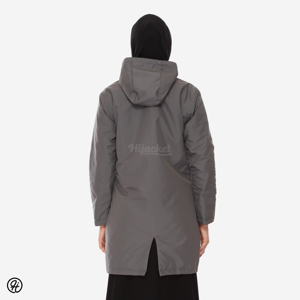 HIJACKET® ORIGINAL IXORA GREY JAKET WANITA JAKET MUSLIMAH HIJABER PERTAMA DI INDONESIA-3