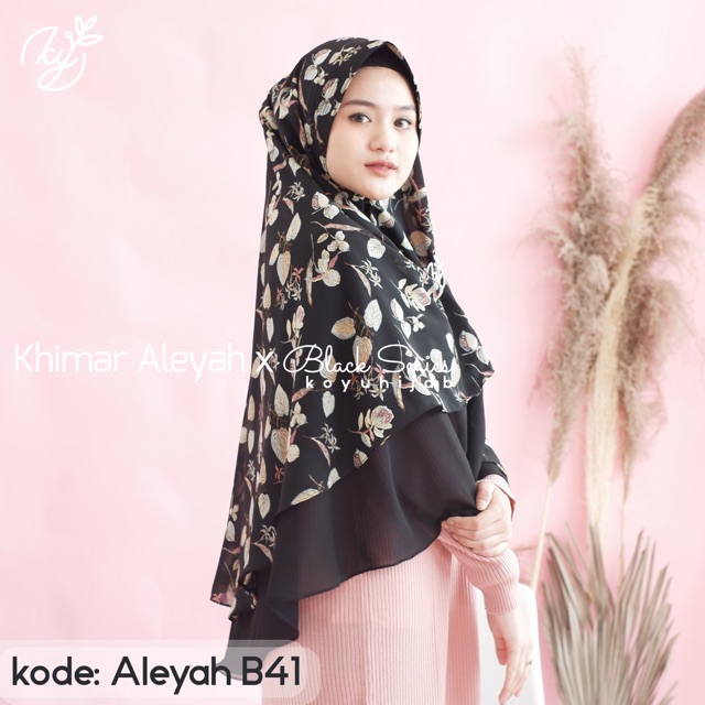 Koyu Hijab Instan Khimar Aleyah B41 Series Black