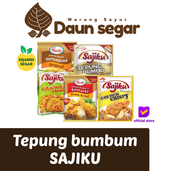 

Tepung Sajiku tepung serba guna bakwan golden crispy kentucky daun segar