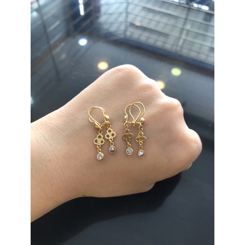 Anting hook gantung kadar 300 emas asli