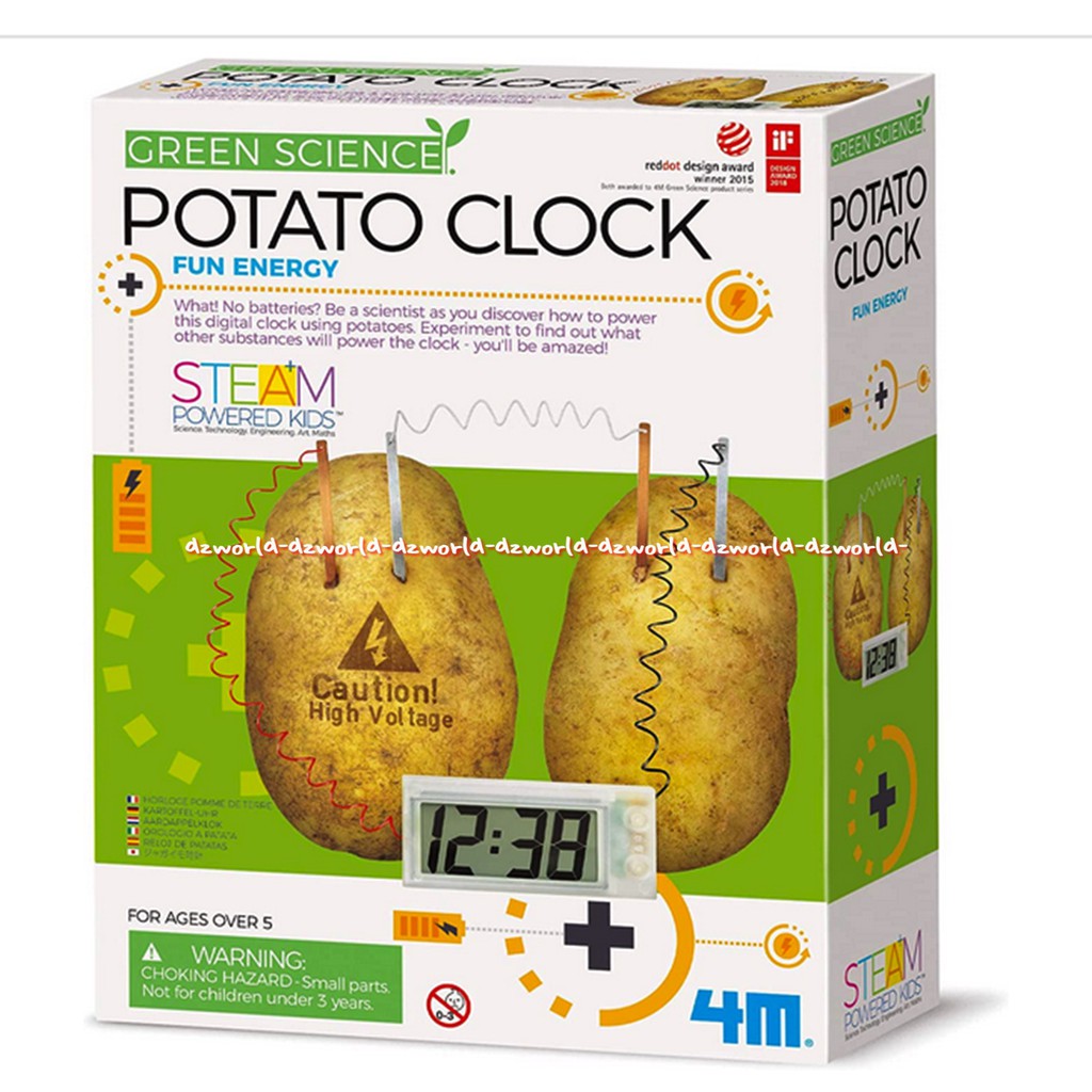 4M Green Science Potato Clock Mainan Membuat Kreasi Jam Dengan Energi Kentang