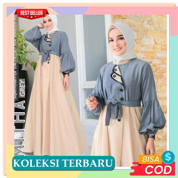 Baju Model Gamis Abaya Terbaru 2022 Modern Terlaris Mewah Millaty Arab Turki Jersey Jumbo Big Size I
