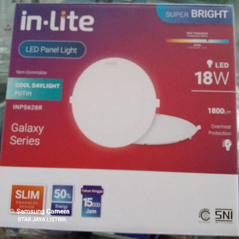 Downlight LED In Lite 18 Watt Inbow Putih 6500K &amp; Kuning 3000K