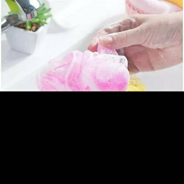 Scrub Mandi Shower puff sabun cair ukuran kecil dan besar  busa mandi shower scrub