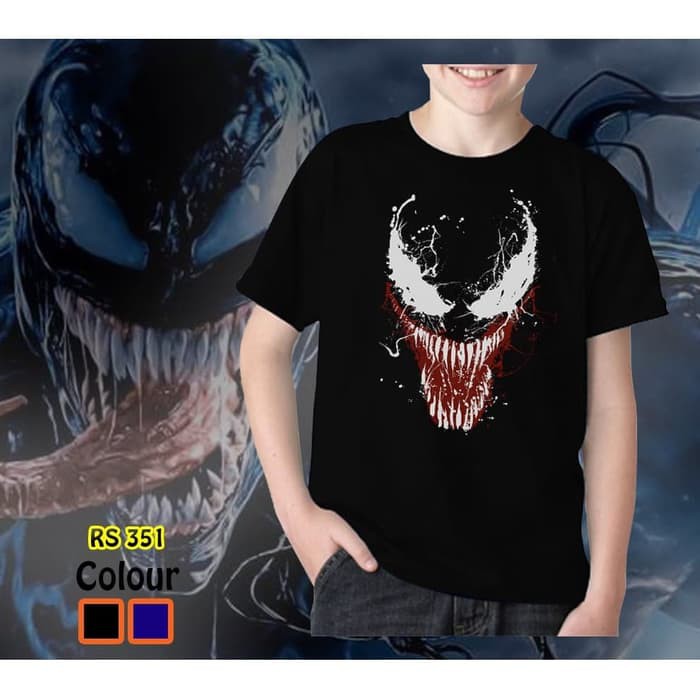 Baju Kaos Anak Cowok Venom Tshirt Karakter Superhero Tanggung Tshirt Rhymes Import