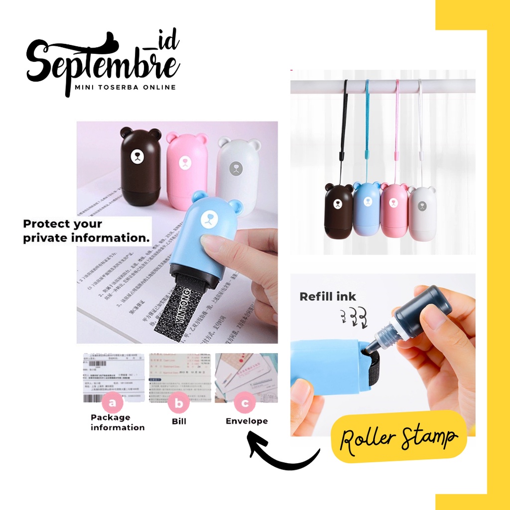 

Bear Roller Stamp Stempel Penghapus Data Penghapus Resi Penghapus Identity Protection