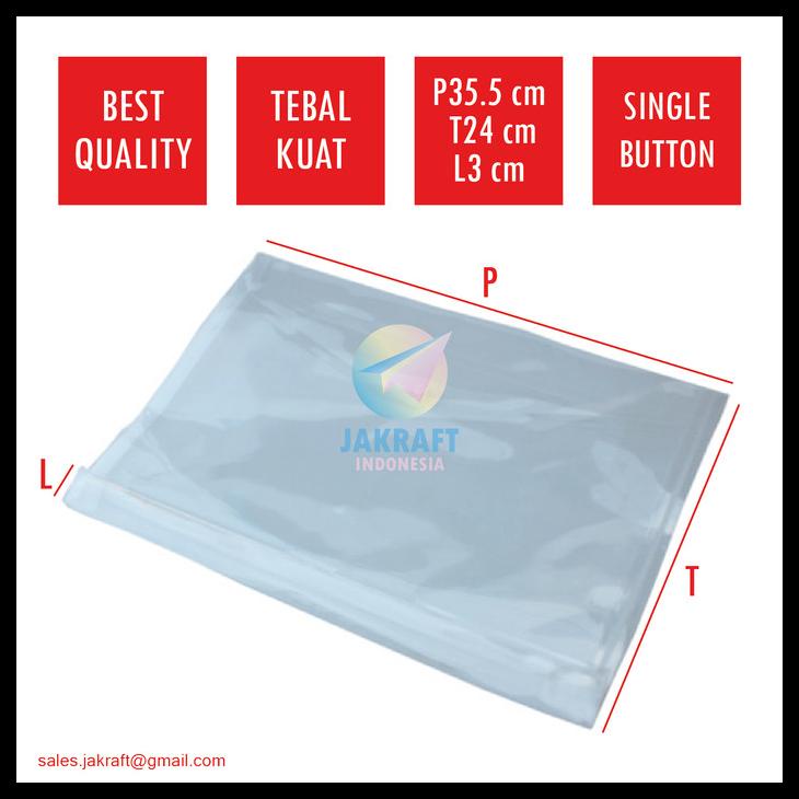 

Map Kancing Plastik Mika Folio (Putih Clear) Bening Transparan Fc F4 Kode 152