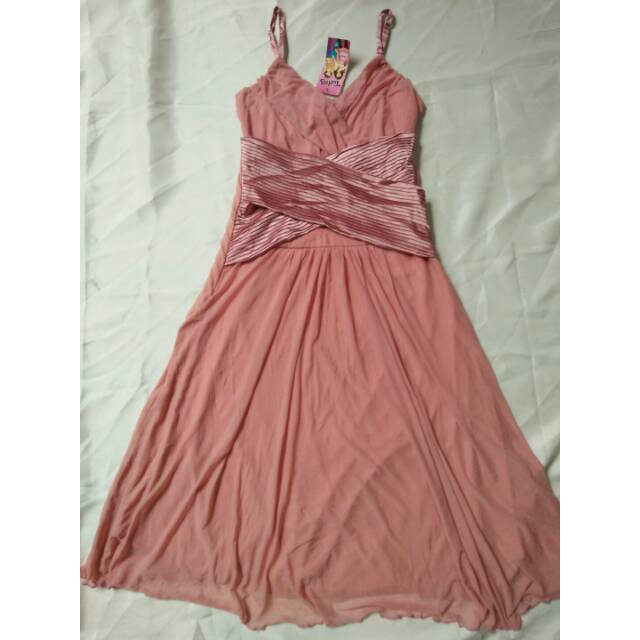 Baju Dress Wanita Gaun Pesta Baju Gaun Pink Party Dress