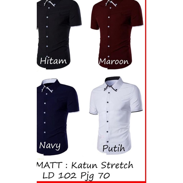 ➱ GREGOR TOP MAN - KEMEJA KASUAL LENGAN PENDEK SLIM FIT - Putih, S ♪