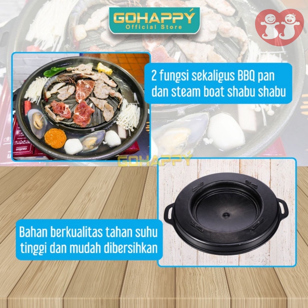 Happy Call Double Pan Standar 32cm Bulgogi Pan 2in1