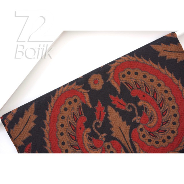 KEMEJA BATIK PRIA Dobby Lengan Panjang Premium Warna Merah Cream Hitam 721033 Cap 72 - Baju Kemeja Atasan Pakaian Setelan Batik Pria Cowok Laki Laki Remaja Keluarga Kantor Lengan Panjang Modern Slimfit Slim Fit Premium Kekinian