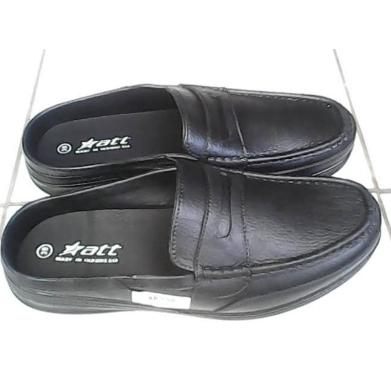 sandal slop depan ATT 550 full hitam sandal sepatu karet pria