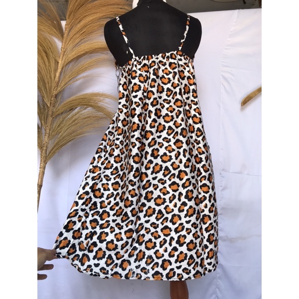 MINI DRESS YUKENSI RAYON LEOPARD MACAN  DASTER BIGSIZE JUMBO BESAR