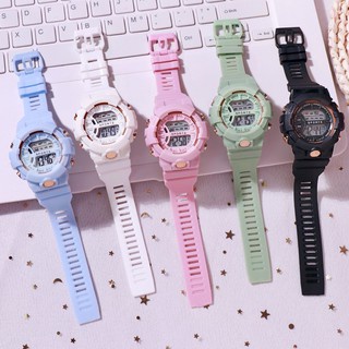 JAM TANGAN RUBBER DIGITAL SPORT BULAT WANITA DAN PRIA FASHION GAYA KOREA