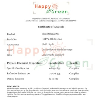 Happy Green Blood Orange Essential Oil - Minyak Orange Merah Natural