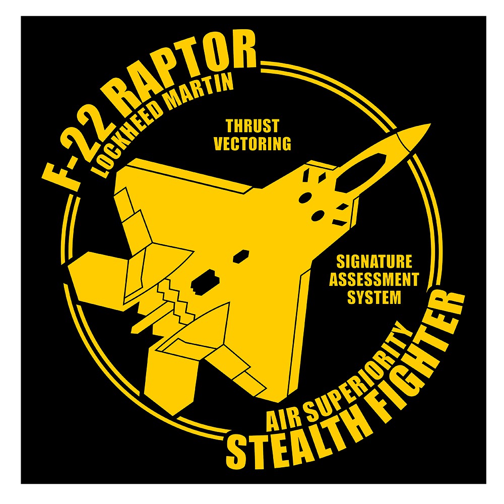 Raptor F-22 Stealth Fighter Double Lines Cutting Sticker