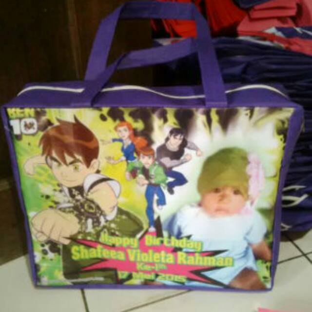 Tas Ulang Tahun Printing Resleting