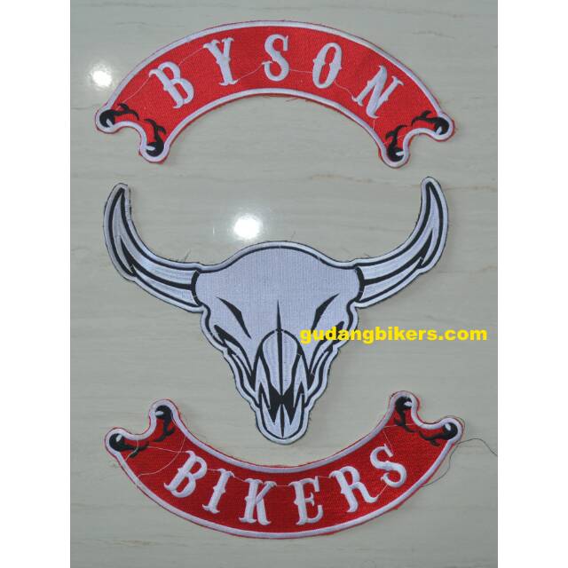Emblem bordir besar yamaha byson riders 010 motor bikers for punggung belakang rompi or jaket