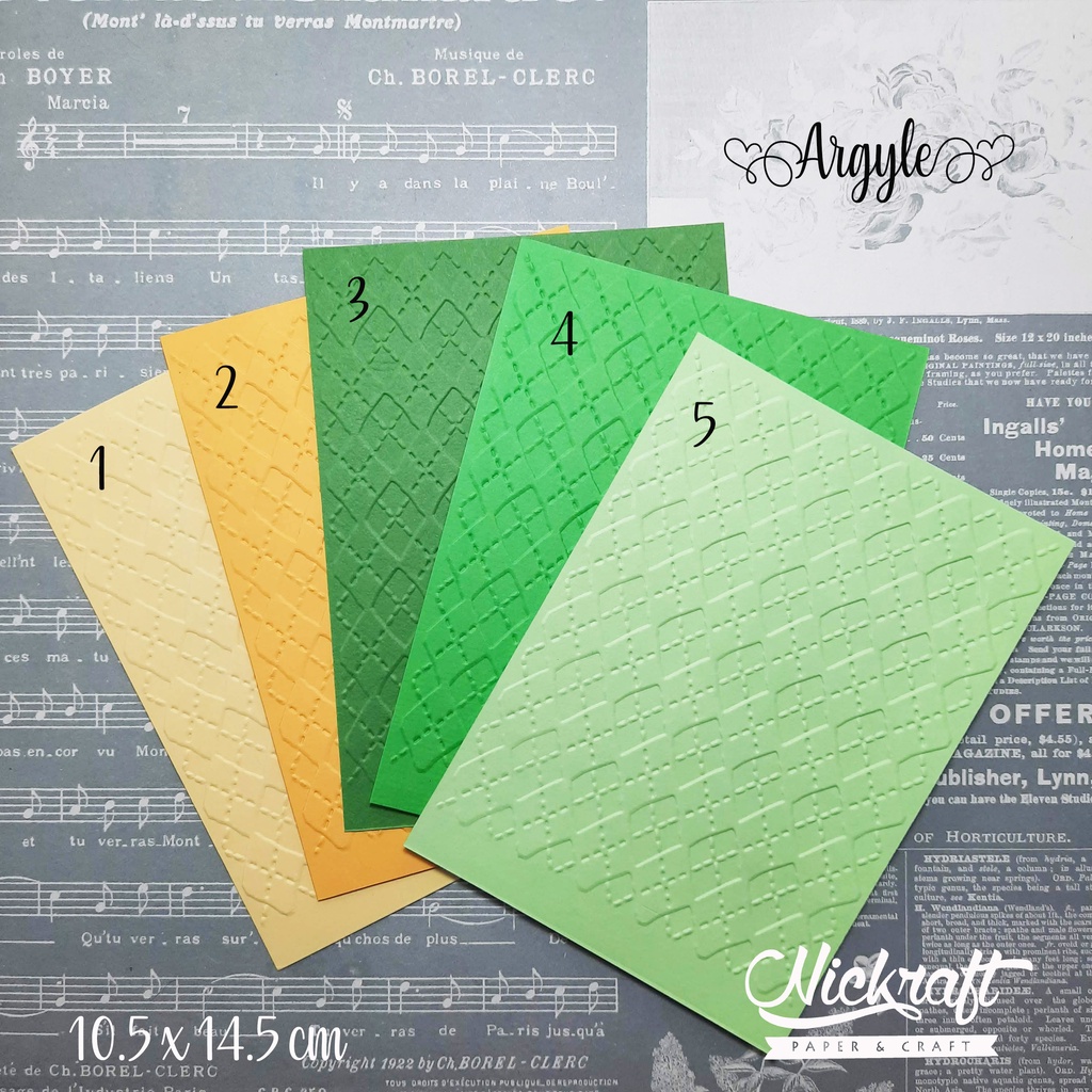 

Emboss Paper - ARGYLE / KETUPAT - Embossing Folder Kertas Motif Timbul
