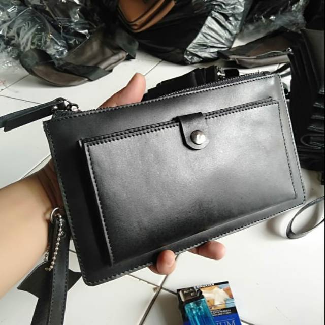 Dompet wanita kulit asli garut / Hand bag cowo cewe berbahan kulit sapi pull up