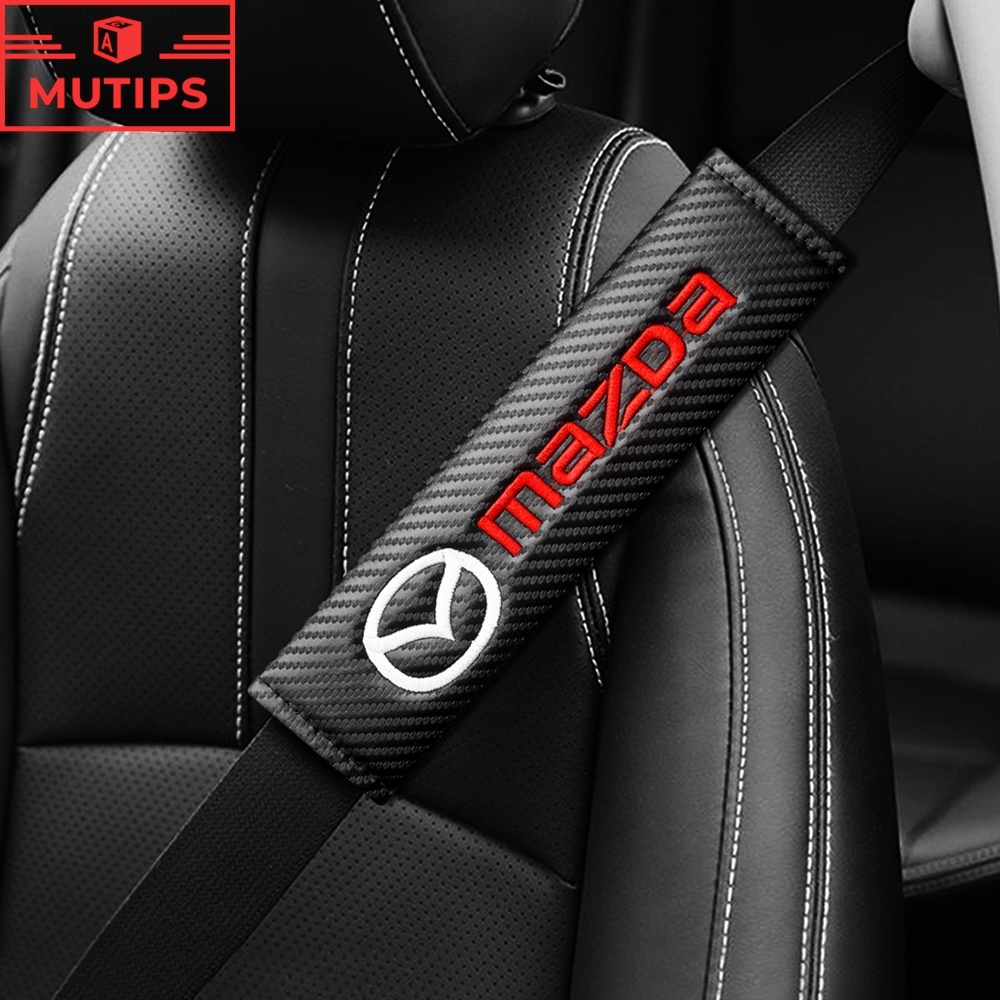Mazda 2 Pak Cover Sabuk Pengaman Mobil Bahan Serat Karbon Untuk 2 3 CX5 CX30 CX8 CX3 Mazda2 6 5 bl gh gp