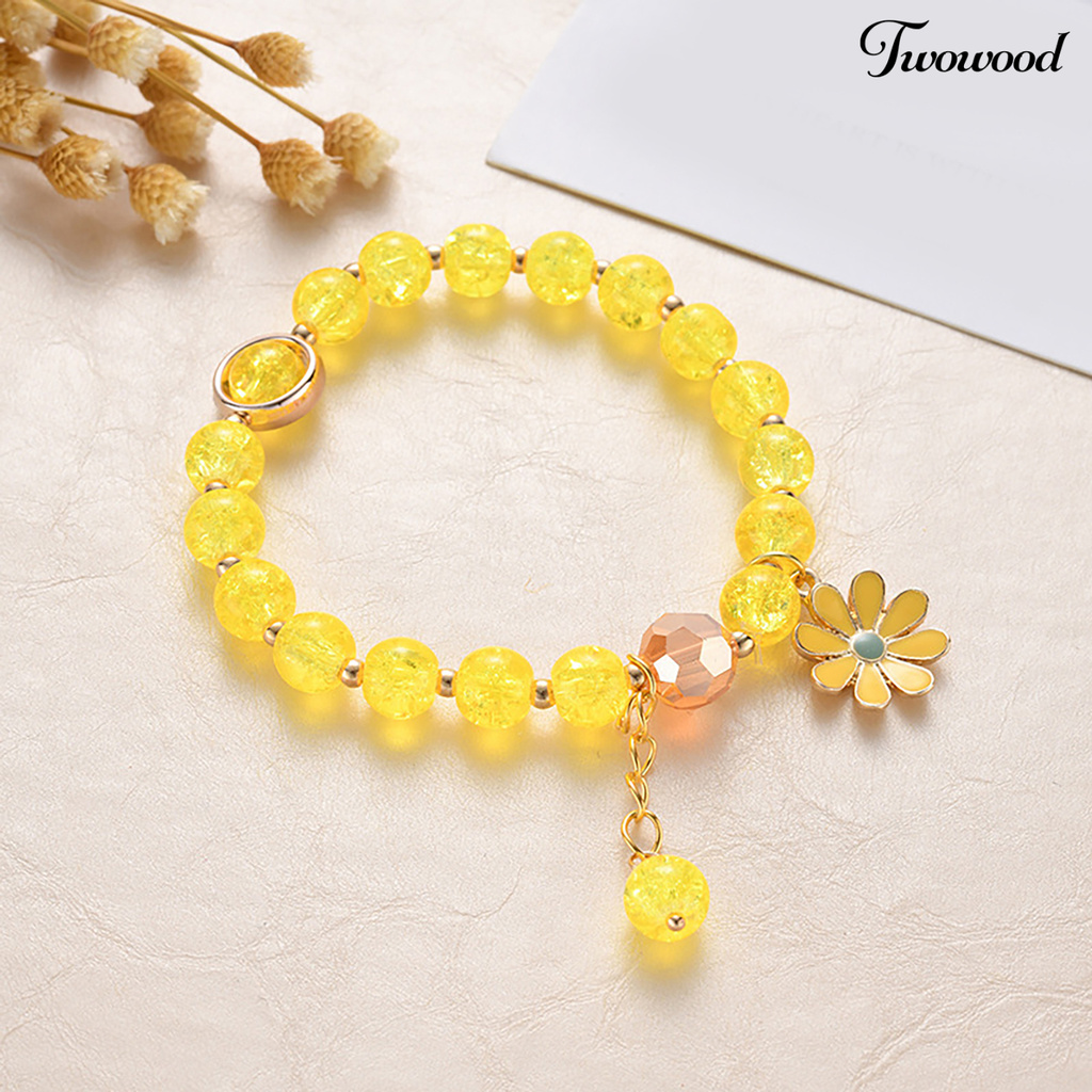 Twowood Bracelet Faux Crystal Exquisite Women Attractive Sunflower Bracelet for Gift