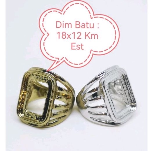 Ring Cincin Emban Alpaka Model Kotak Elegant HQ