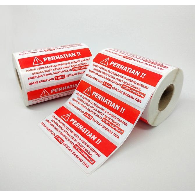 

PROMO SPESIAL Sticker Label Perhatian Video Unboxing 8,5 x 3,5 cm (1 roll/ 500 pcs)
