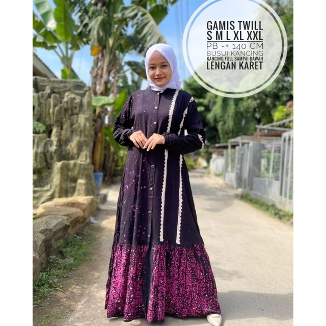 gamis twill/gamis twill ori pekalongan/gamis twill ori/gamis twill terbaru/gamis twill aksara jawa/g