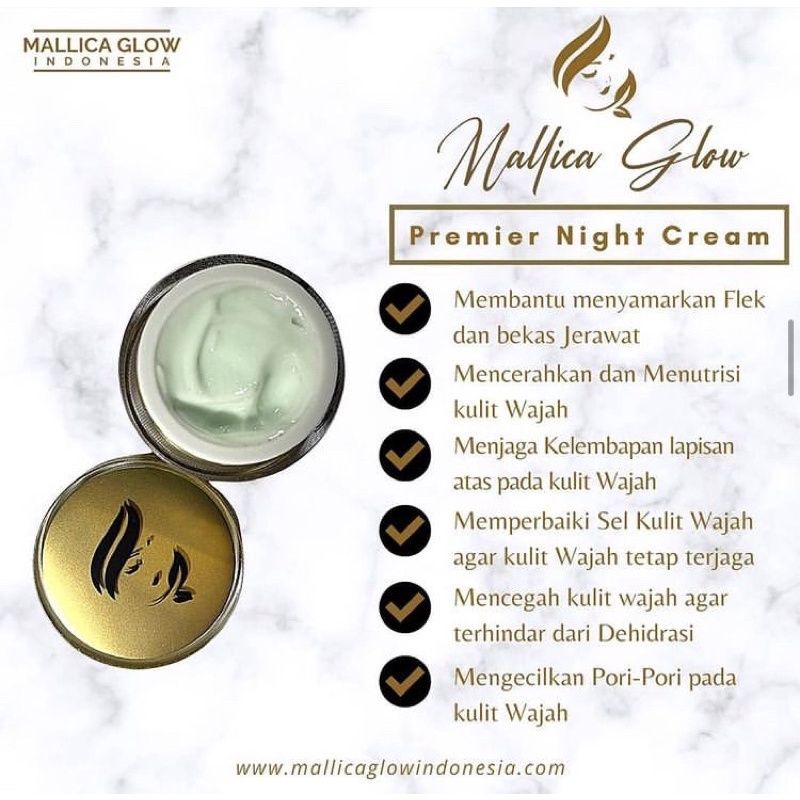 premiere night cream mallica glow