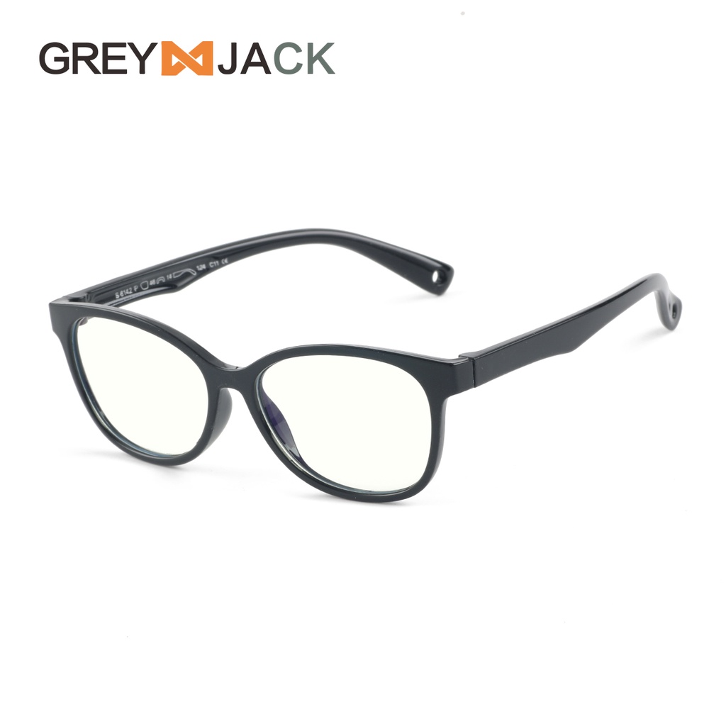 Grey Jack/Kacamata ANAK anti radiasi blueray komputer HP TV TR90/ FA8142-C11 full balck