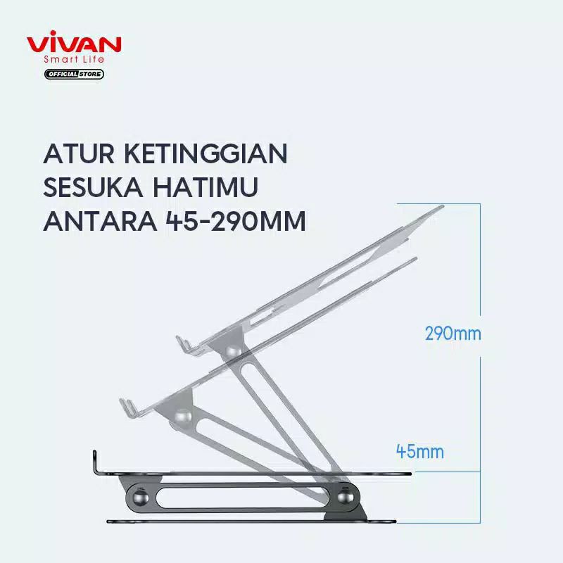 Vivan VLS01 Alluminium Alloy Liftable and Foldable Laptop Cooling Stand