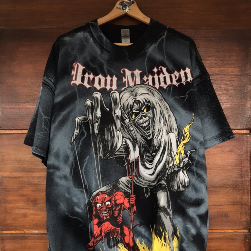 Tshirt Band Original IRON MAIDEN ‘Sketched The Number Of The Beast’ ALL OVER PRINT