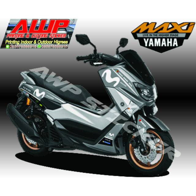 Striping Sticker Murah Nmax Abu - Abu Movistar Moto GP