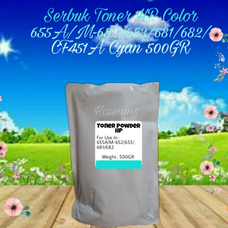 Serbuk Toner Powder Color Refill HP 655A M652 M653 M681 M682 M-652 653 681 682 CF451A Cyan 500gr