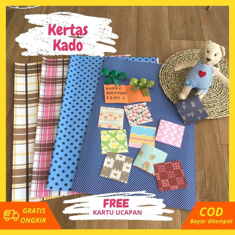 KERTAS KADO FREE KARTU UCAPAN (dibungkusin ke paket)