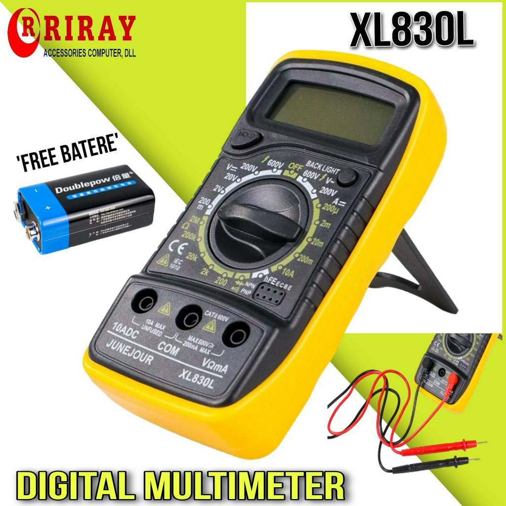 Avometer Digital Multimeter Digital Multitester Digital Alat Tes Tegangan AC/DC Voltase XL830L Layar