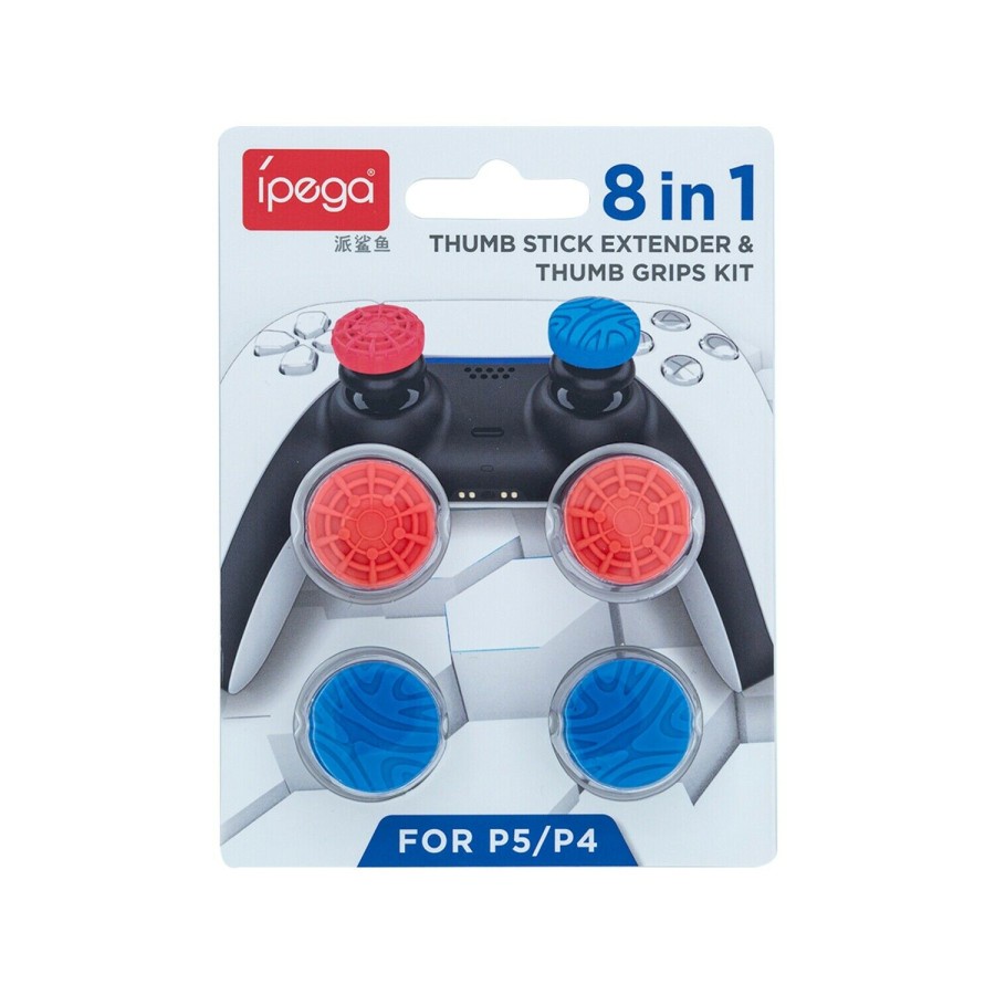 8 In 1 Thumb Grip Stick Joystick Extender Cap PS5 PS4 Controller