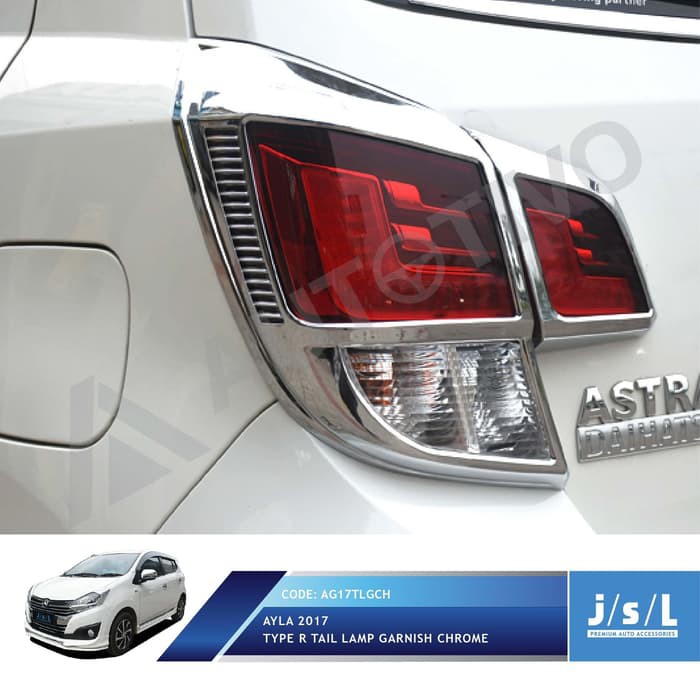 Aksesoris Fariasi Tambahan  New Ayla 2017 Garnish Lampu Belakang JSL Mobil / Tail Lamp Chrome