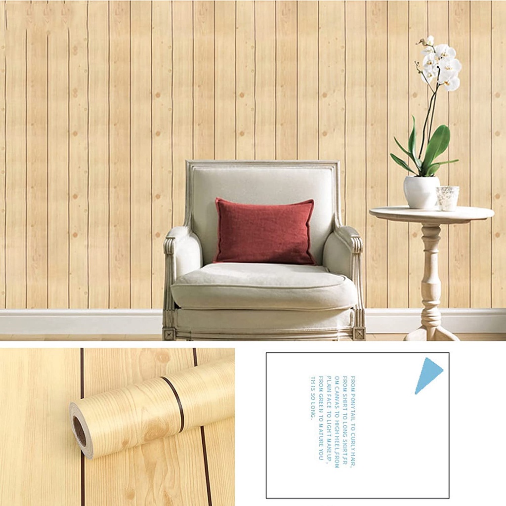 Wallpaper Dinding Kayu Kuning 8m s/d 9m x 45cm