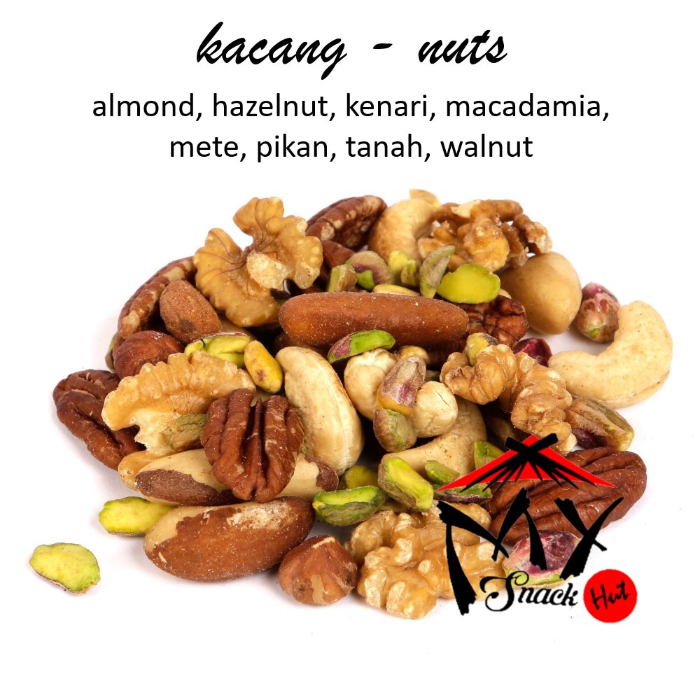 KACANG KENARI KUPAS 50GR - RAW ROASTED UTUH PECAH CACAH MENTAH MATANG OVEN CHOPPED BLANCHED PILI KERNEL NUT