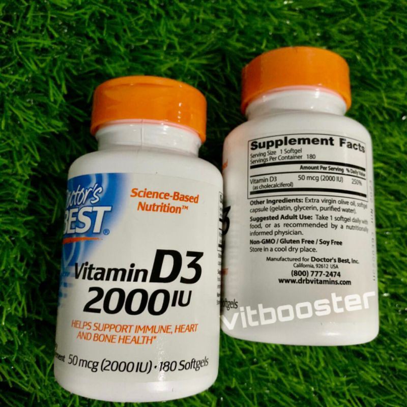 Doctor's Best Vitamin D3 2000IU 180 Softgels Doctors Best D3 2000 IU