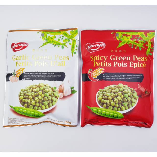 

Naraya Green Peas Garlic / Spicy Green Peas Kacang Polong Taiwan 180gr