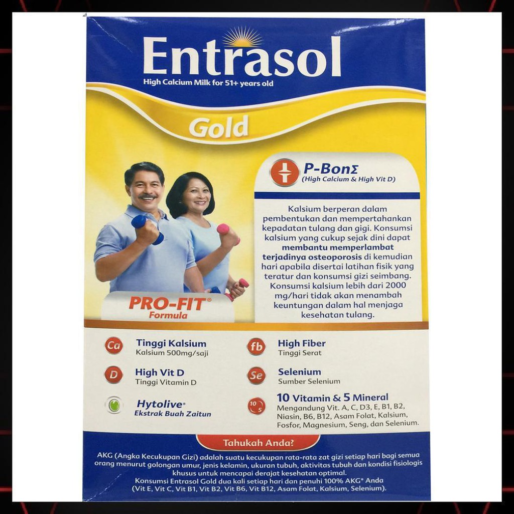 

SUSU ENTRASOL GOLD HIGH KALSIUM UNTUK 51+ PLAIN 370G