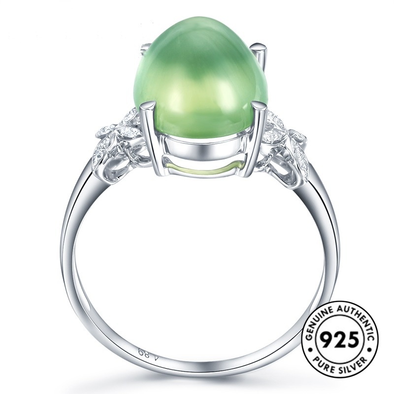 Cincin Sterling Silver 925 Model Kupu-Kupu Dengan Emerald Elegan Untuk Wanita