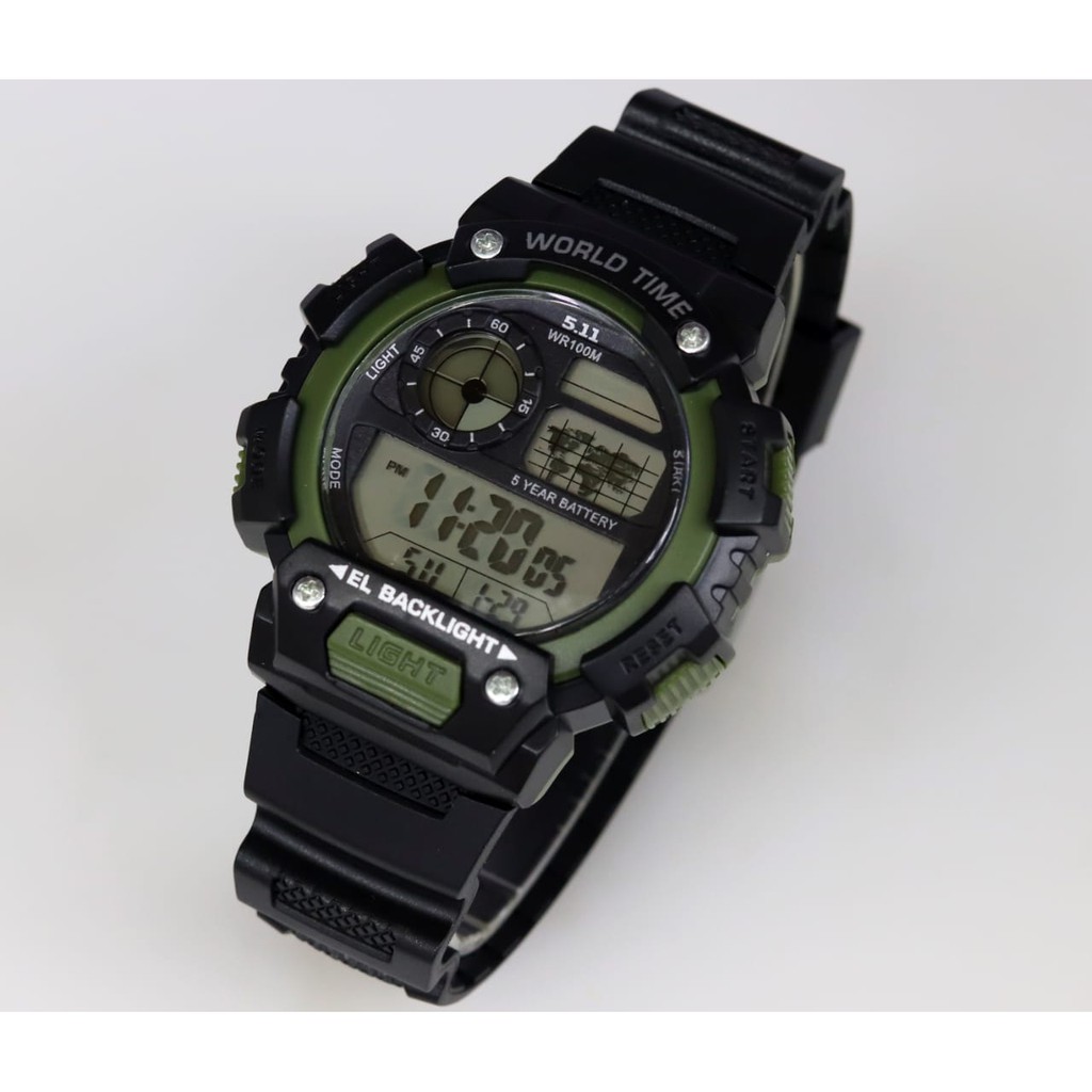 JAM TANGAN TERMURAH 5.11 DIGITAL SPORT WORLD TIME