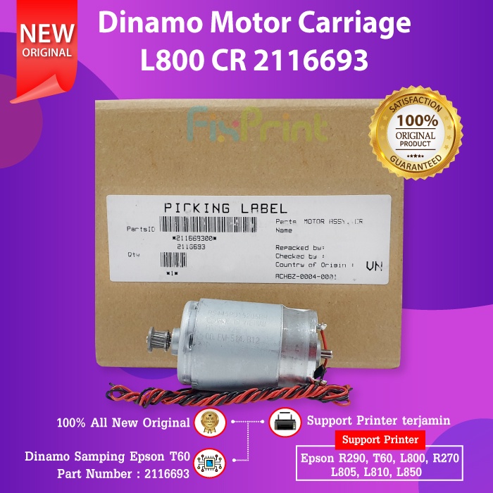 Dinamo CR Epson L805 L800 Motor Carriage T60 R290 Part Number 2116693