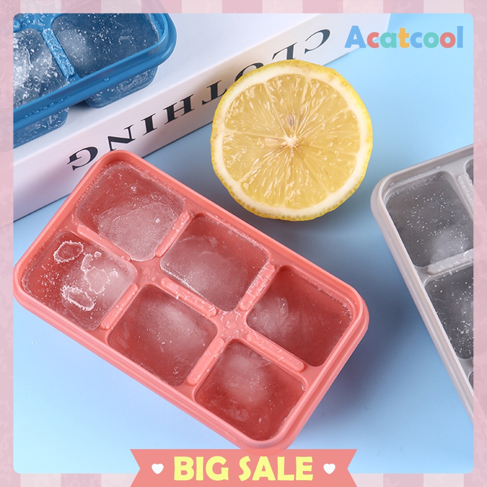 Silicone Square Ice Cube Mold with Lid DIY Desert Ice Tray Mould Accessory