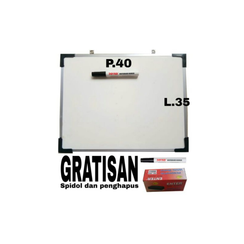 

white board size 40x35 papan tulis putih